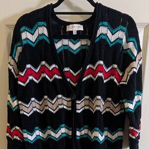 Jones New York Sport Womens Size XL Multi Colored Striped Cardigan